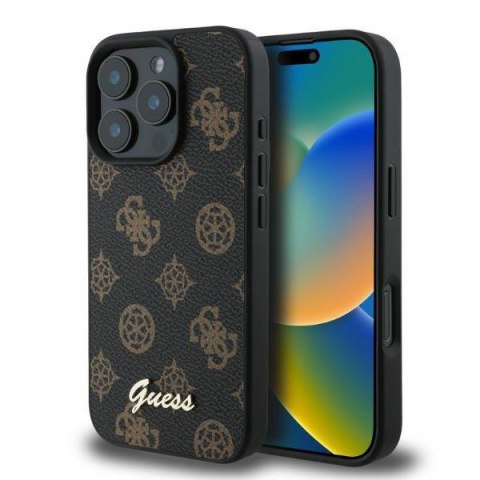 Guess nakładka do iPhone 16 Pro 6,3" GUHMP16LPGPYSK czarna hardcase Peony Script MagSafe Guess nakładka do iPhone 16 Pro 6,3" GUHMP16LPGPYSK czarna hardcase Peony Script MagSafe