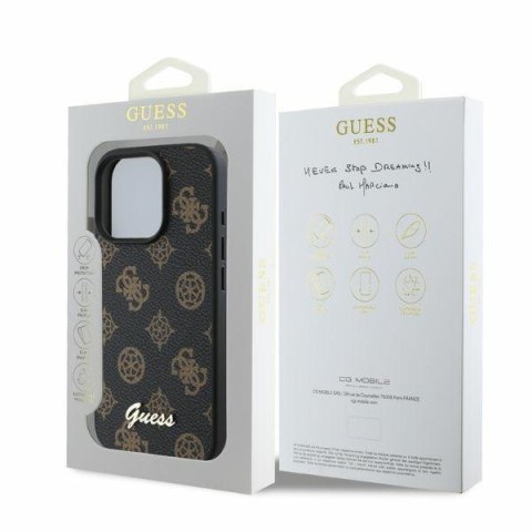 Guess nakładka do iPhone 16 Pro 6,3" GUHMP16LPGPYSK czarna hardcase Peony Script MagSafe Guess nakładka do iPhone 16 Pro 6,3" GUHMP16LPGPYSK czarna hardcase Peony Script MagSafe