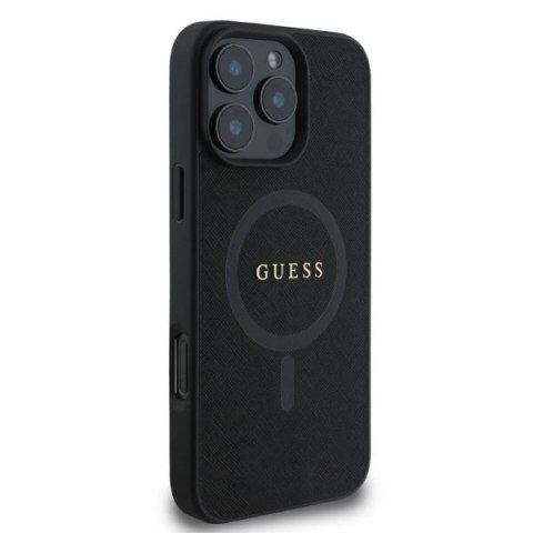 Guess nakładka do iPhone 16 Pro Max 6,9" GUHMP16XPSAHMCK czarna hardcase Saffiano Classic Logo MagSafe Guess nakładka do iPhone 16 Pro Max 6,9" GUHMP16XPSAHMCK czarna hardcase Saffiano Classic Logo MagSafe