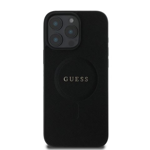 Guess nakładka do iPhone 16 Pro Max 6,9" GUHMP16XPSAHMCK czarna hardcase Saffiano Classic Logo MagSafe Guess nakładka do iPhone 16 Pro Max 6,9" GUHMP16XPSAHMCK czarna hardcase Saffiano Classic Logo MagSafe