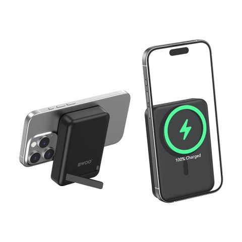 BWOO Power bank 20W z MagSafe, 10000 mAh, czarny BWOO Power bank 20W z MagSafe, 10000 mAh, czarny