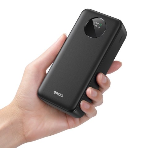 BWOO Power bank 22,5W, 30000 mAh z wyświetlaczem LCD, czarny BWOO Power bank 22,5W, 30000 mAh z wyświetlaczem LCD, czarny