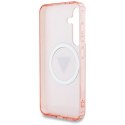 Guess nakładka HC Magnetic IML Metal Glitter 4G Circle Triangle do Samsung Galaxy S25 różowa