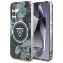 Guess nakładka HC Magnetic IML Metal Glitter Flowers Triangle do Samsung Galaxy S25 czarna