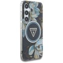 Guess nakładka HC Magnetic IML Metal Glitter Flowers Triangle do Samsung Galaxy S25 czarna