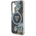 Guess nakładka HC Magnetic IML Metal Glitter Flowers Triangle do Samsung Galaxy S25 czarna