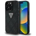 Guess nakładka Hardcase PU Grained Hot Stamp 4G Triangle Metal do iPhone 16 Pro 6,3" Czarna
