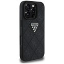 Guess nakładka Hardcase PU Grained Hot Stamp 4G Triangle Metal do iPhone 16 Pro 6,3" Czarna
