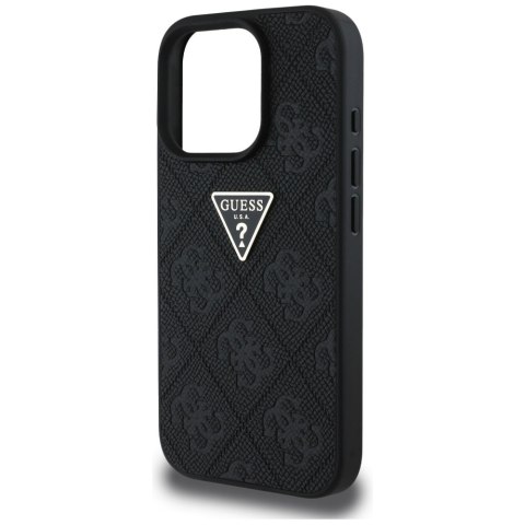 Guess nakładka Hardcase PU Grained Hot Stamp 4G Triangle Metal do iPhone 16 Pro 6,3" Czarna Guess nakładka Hardcase PU Grained Hot Stamp 4G Triangle Metal do iPhone 16 Pro 6,3" Czarna