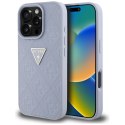 Guess nakładka Hardcase PU Grained Hot Stamp 4G Triangle Metal do iPhone 16 Pro 6,3" Fioletowa
