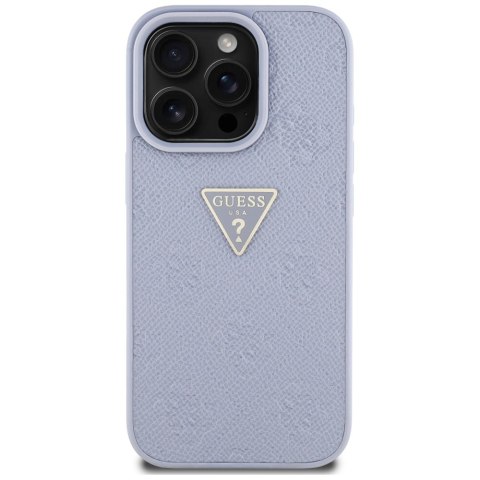Guess nakładka Hardcase PU Grained Hot Stamp 4G Triangle Metal do iPhone 16 Pro 6,3" Fioletowa Guess nakładka Hardcase PU Grained Hot Stamp 4G Triangle Metal do iPhone 16 Pro 6,3" Fioletowa
