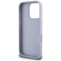 Guess nakładka Hardcase PU Grained Hot Stamp 4G Triangle Metal do iPhone 16 Pro 6,3" Fioletowa