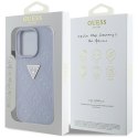 Guess nakładka Hardcase PU Grained Hot Stamp 4G Triangle Metal do iPhone 16 Pro 6,3" Fioletowa