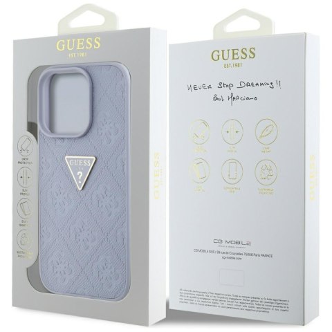 Guess nakładka Hardcase PU Grained Hot Stamp 4G Triangle Metal do iPhone 16 Pro 6,3" Fioletowa Guess nakładka Hardcase PU Grained Hot Stamp 4G Triangle Metal do iPhone 16 Pro 6,3" Fioletowa