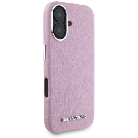 Karl Lagerfeld nakładka Hardcase MagSafe FW Saffiano Metal Logo do iPhone 16 6,1" Różowa Karl Lagerfeld nakładka Hardcase MagSafe FW Saffiano Metal Logo do iPhone 16 6,1" Różowa