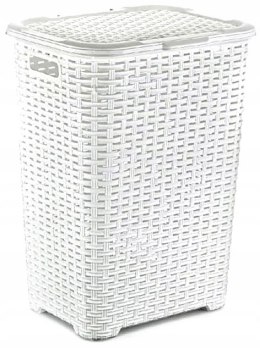 Kosz na bieliznę RATTAN 45l-biały 400x316x550 Katex