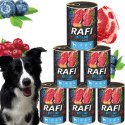 Karma Mokra Dla Psów RAFI z Jagnięciną, Borówką i Żurawiną 400g - 6 szt. RAFI