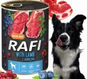 Karma Mokra Dla Psów RAFI z Jagnięciną, Borówką i Żurawiną 400g - 6 szt. RAFI