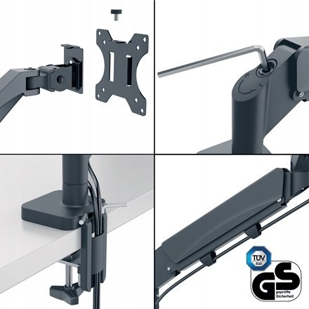 Ramię do monitora podwójne Ergo ciemnoszare 65370089 LEITZ LEITZ Ramię do monitora podwójne Ergo ciemnoszare 65370089 LEITZ LEITZ