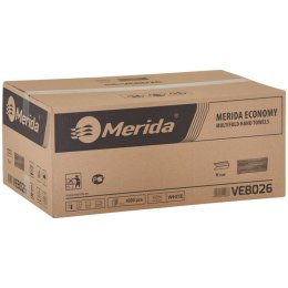 Ręcznik ZZ V-FOLD biały 23x25cm 1 warstwa makulatura (20x200) 4000składek PZ26/VEB026 MERIDA ECONOMY MERIDA