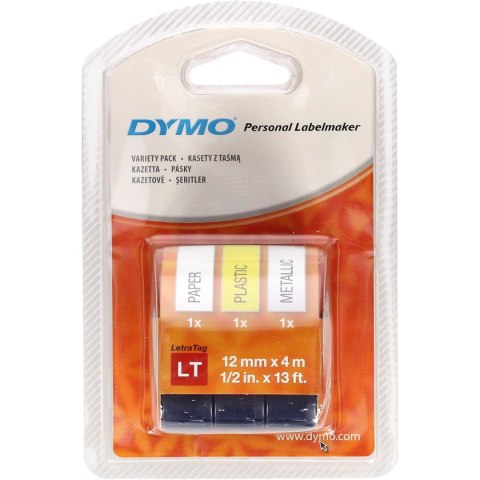 Taśma LETRATAG pap/plast/met.59431(3) DYMO bia/żół/sre SS0721780 DYMO