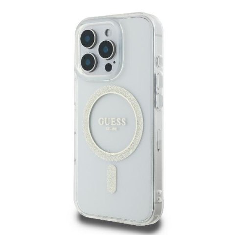 Guess nakładka HC MagSafe IML Glitter Circle do iPhone 16 Pro 6,3" przezroczysta Guess nakładka HC MagSafe IML Glitter Circle do iPhone 16 Pro 6,3" przezroczysta