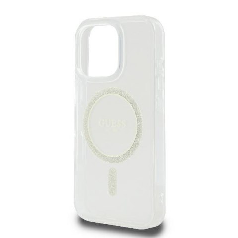 Guess nakładka HC MagSafe IML Glitter Circle do iPhone 16 Pro 6,3" przezroczysta Guess nakładka HC MagSafe IML Glitter Circle do iPhone 16 Pro 6,3" przezroczysta