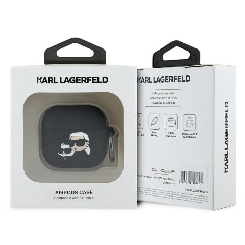 Karl Lagerfeld nakładka do AirPods 4 Silicone Karl&Choupette Head 3D Czarna CG Mobile SAS Karl Lagerfeld nakładka do AirPods 4 Silicone Karl&Choupette Head 3D Czarna CG Mobile SAS