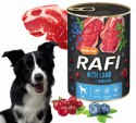 Karma Mokra Dla Psów RAFI z Jagnięciną, Borówką i Żurawiną 400g - 48 szt. RAFI