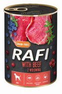 Karma Mokra Dla Psów RAFI z Wołowiną, Borówką i Żurawiną 400g - 12 szt. RAFI