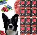 Karma Mokra Dla Psów RAFI z Wołowiną, Borówką i Żurawiną 400g - 12 szt. RAFI