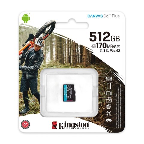 Kingston karta pamięci 512GB microSDXC Canvas Go! Plus kl. 10 UHS-I 170 MB/s Kingston Technology Deutschland GmbH Kingston karta pamięci 512GB microSDXC Canvas Go! Plus kl. 10 UHS-I 170 MB/s Kingston Technology Deutschland GmbH