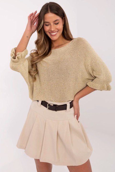 Sweter Damski Model MI-SW-2502.60 Gold - Italy Moda Sweter Damski Model MI-SW-2502.60 Gold - Italy Moda