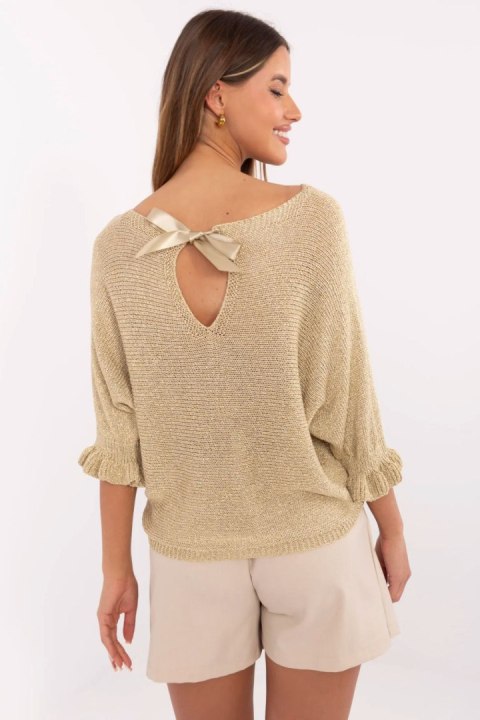 Sweter Damski Model MI-SW-2502.60 Gold - Italy Moda Sweter Damski Model MI-SW-2502.60 Gold - Italy Moda