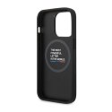 BMW Leather Carbon Blue Line MagSafe - Etui iPhone 14 Pro (czarny) BMW