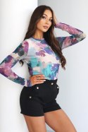 Bluzka Model Blake 196214571 Watercolor/Flowers/Purple - LaBalancia