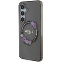 Guess nakładka do Samsung Galaxy S24 GUHMS24SHFWFCK czarna HC MAGSAFE IML FLOWERS WREATH CG Mobile SAS