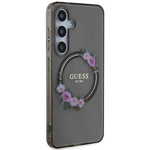 Guess nakładka do Samsung Galaxy S24 GUHMS24SHFWFCK czarna HC MAGSAFE IML FLOWERS WREATH CG Mobile SAS Guess nakładka do Samsung Galaxy S24 GUHMS24SHFWFCK czarna HC MAGSAFE IML FLOWERS WREATH CG Mobile SAS
