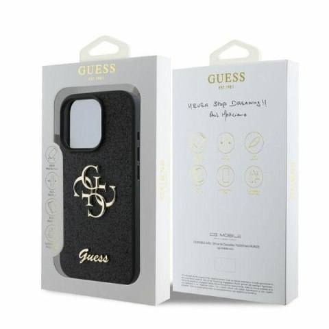 Guess nakładka do iPhone 16 Pro Max 6,9" GUHCP16XHG4SGK czarna hardcase Fixed Glitter Big 4G CG Mobile SAS Guess nakładka do iPhone 16 Pro Max 6,9" GUHCP16XHG4SGK czarna hardcase Fixed Glitter Big 4G CG Mobile SAS