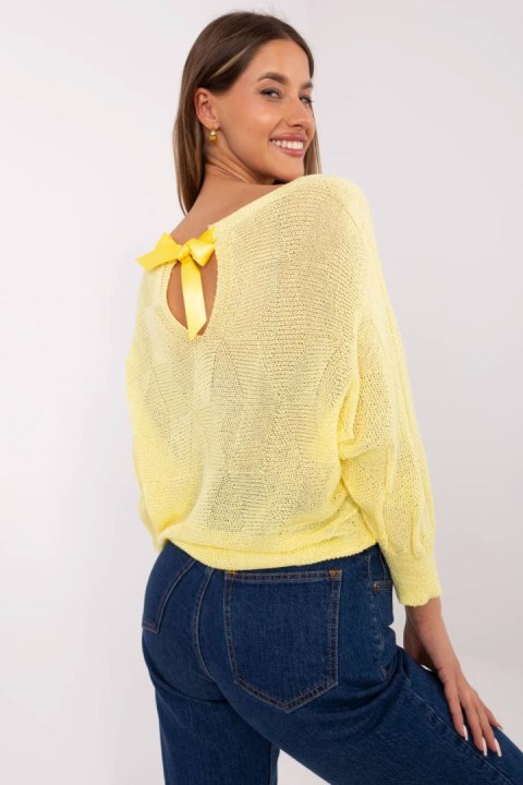 Sweter Damski Model MI-SW-2504.69 Yellow - Italy Moda Sweter Damski Model MI-SW-2504.69 Yellow - Italy Moda