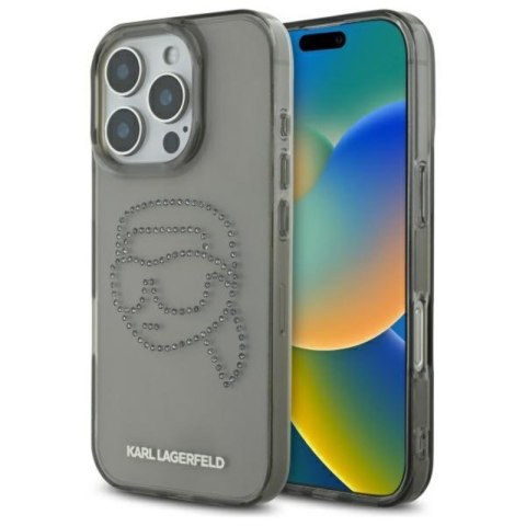 Karl Lagerfeld IML Rhinestones Karl Head - Etui do iPhone 16 Pro Max (czarny) Karl Lagerfeld