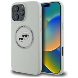 Karl Lagerfeld Silicone Double Heads And Circle MagSafe - Etui do iPhone 16 Pro Max (beżowy) Karl Lagerfeld