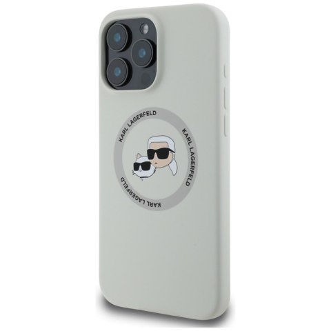 Karl Lagerfeld Silicone Double Heads And Circle MagSafe - Etui do iPhone 16 Pro Max (beżowy) Karl Lagerfeld Karl Lagerfeld Silicone Double Heads And Circle MagSafe - Etui do iPhone 16 Pro Max (beżowy) Karl Lagerfeld