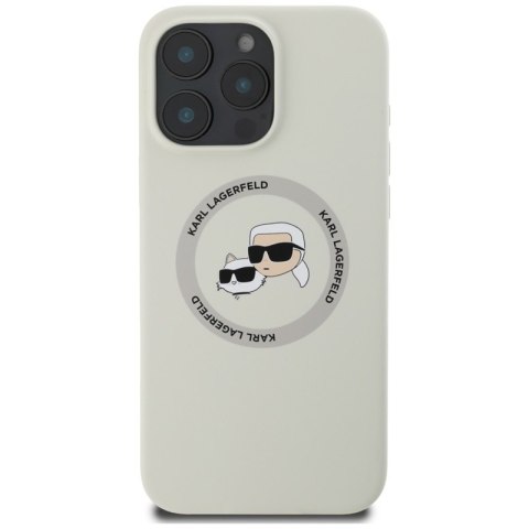 Karl Lagerfeld Silicone Double Heads And Circle MagSafe - Etui do iPhone 16 Pro Max (beżowy) Karl Lagerfeld Karl Lagerfeld Silicone Double Heads And Circle MagSafe - Etui do iPhone 16 Pro Max (beżowy) Karl Lagerfeld