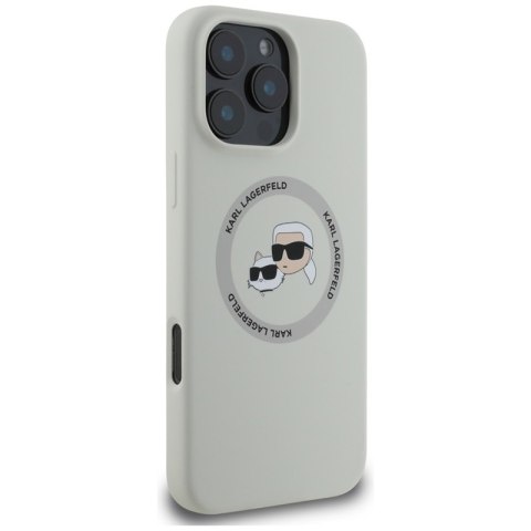 Karl Lagerfeld Silicone Double Heads And Circle MagSafe - Etui do iPhone 16 Pro Max (beżowy) Karl Lagerfeld Karl Lagerfeld Silicone Double Heads And Circle MagSafe - Etui do iPhone 16 Pro Max (beżowy) Karl Lagerfeld