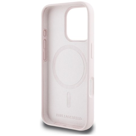Karl Lagerfeld Silicone Double Heads And Circle MagSafe - Etui do iPhone 16 Pro Max (różowy) Karl Lagerfeld Karl Lagerfeld Silicone Double Heads And Circle MagSafe - Etui do iPhone 16 Pro Max (różowy) Karl Lagerfeld