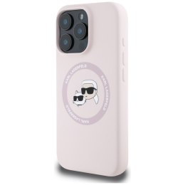 Karl Lagerfeld Silicone Double Heads And Circle MagSafe - Etui do iPhone 16 Pro (różowy) Karl Lagerfeld