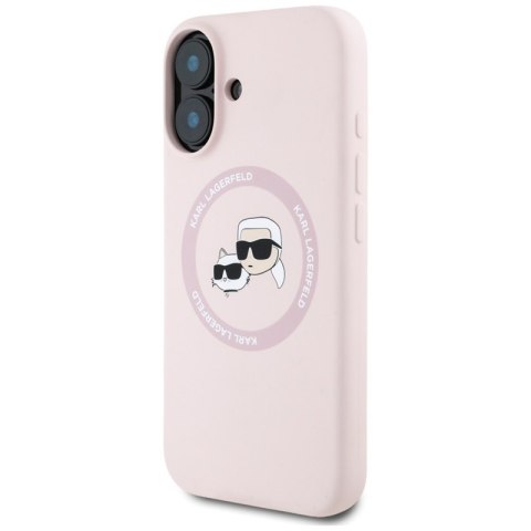 Karl Lagerfeld Silicone Double Heads And Circle MagSafe - Etui do iPhone 16 (różowy) Karl Lagerfeld Karl Lagerfeld Silicone Double Heads And Circle MagSafe - Etui do iPhone 16 (różowy) Karl Lagerfeld