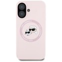 Karl Lagerfeld Silicone Double Heads And Circle MagSafe - Etui do iPhone 16 (różowy) Karl Lagerfeld