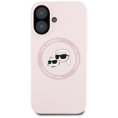 Karl Lagerfeld Silicone Double Heads And Circle MagSafe - Etui do iPhone 16 (różowy) Karl Lagerfeld Karl Lagerfeld Silicone Double Heads And Circle MagSafe - Etui do iPhone 16 (różowy) Karl Lagerfeld